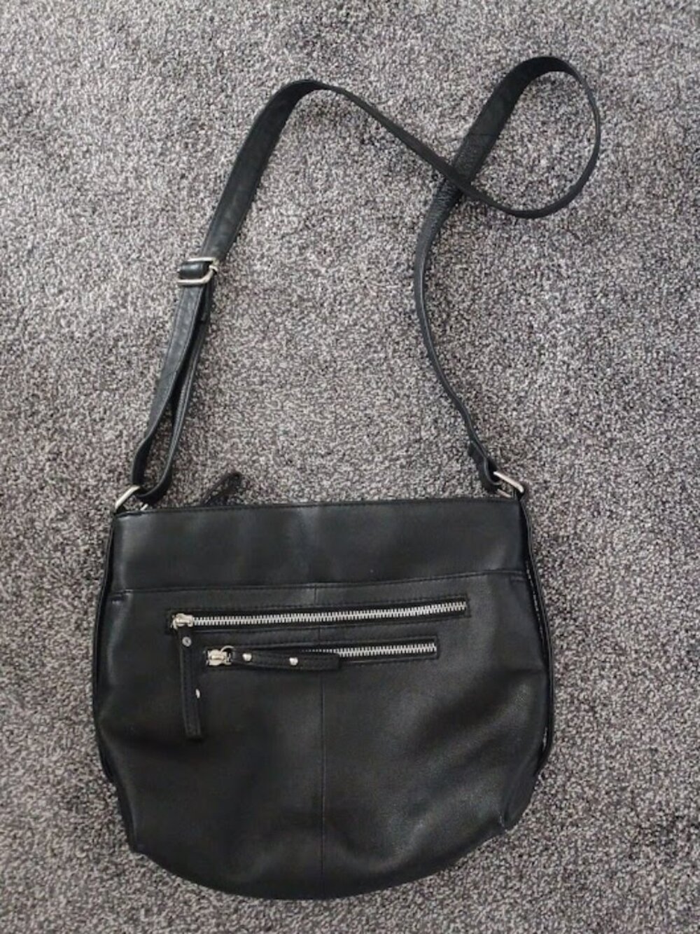 GREAT AMERICAN LEATHERWORKS Black Crossbody Leather Bag/Purse